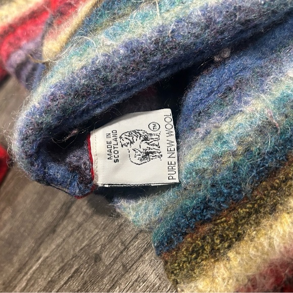 Judith Glee Multicolor Striped Mohair Cardigan with Red Trim - Picture 5 of 6